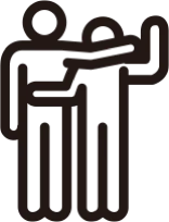 肩を組んでいるアイコン